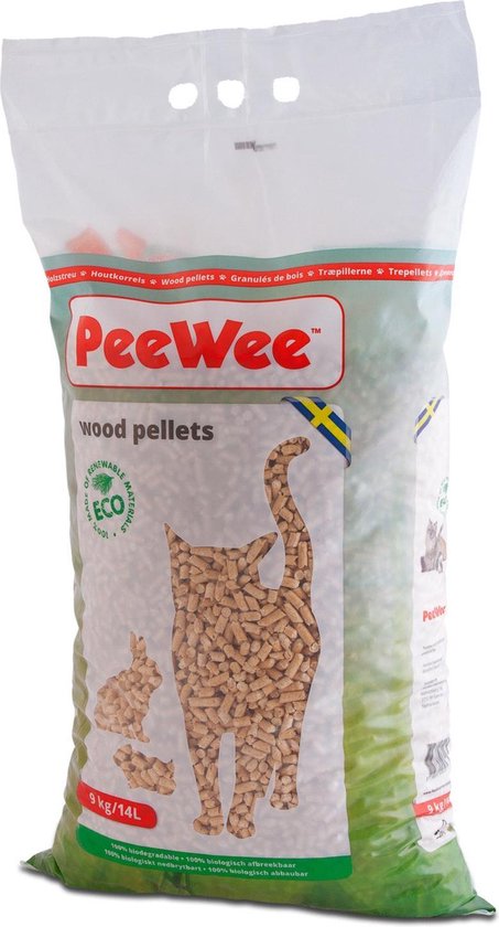 Peewee Houtkorrels Kattenbakvulling - 9  kg (14l) - PeeWee