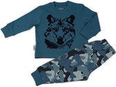 Frogs and Dogs - Pyjama Wolf - Blauw - Maat 80 - Jongens