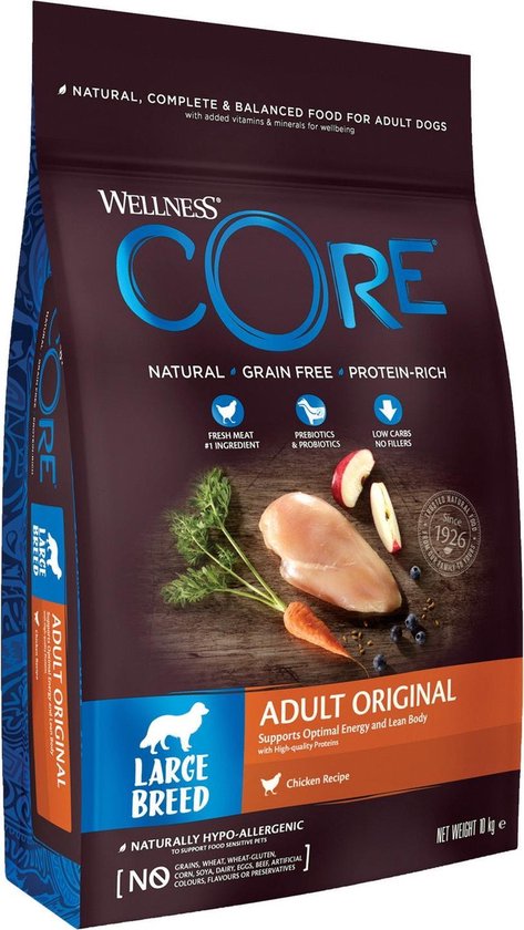 Wellness Core Grain Free Dog Large Breed Adult Kip - Hondenvoer - 10 kg