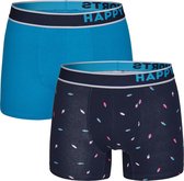 Happy Shorts 2-Pack Boxershorts Heren Waterijsjes Blauw - Maat XXL