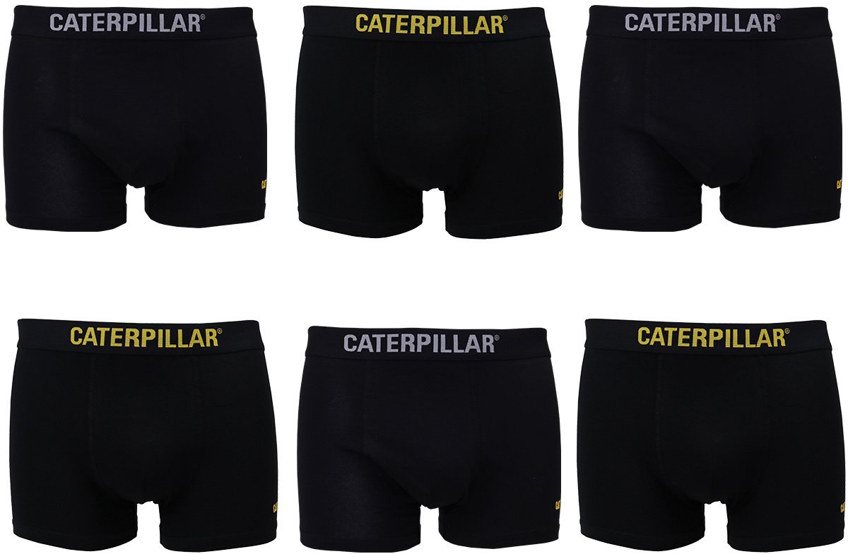 CAT Heren Boxershorts 6 Pack Effen Zwart - Maat  M