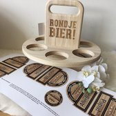 Granger - Gifts Plateau Bois Rond Bières Très Meilleur Papa - Vaderdag DIY