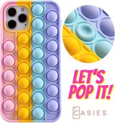 Casies Huawei Mate 30 Pop It Fidget Toy telefoonhoesje - Rainbow case - Gezien op TikTok - Soft case hoesje - Fidget Toys