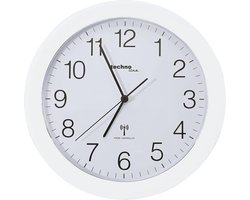 Technoline WT 8000 WHITE - Wandklok - Analoog - Rond - Kunststof Raam - Radiogestuurde tijdsaanduiding - Wit