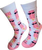 Verjaardag cadeautje voor hem en haar - Waterijs Sokken - Ijsjes Sokken -Ijs Leuke sokken - Vrolijke sokken - Luckyday Socks - Sokken met tekst - Aparte Sokken - Socks waar je Happy van wordt - Maat 37-44