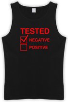 Zwarte Tanktop met  " Tested Negative " print Rood size XXL