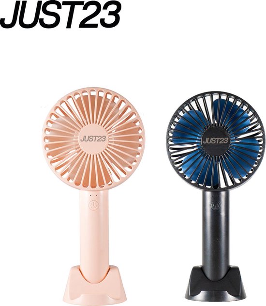 JUST23 Draagbare Ventilator met licht - Hand Ventilator - Roze - | bol.com