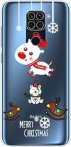 Voor Geschikt voor Xiaomi Redmi Note 9 Christmas Series Transparante TPU beschermhoes (Trojan Bear Deer)