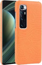Voor Xiaomi Mi 10 Ultra schokbestendige krokodiltextuur pc + PU-hoes (oranje)