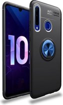 Schokbestendig TPU-hoesje voor Huawei Honor 10i / 20i / Enjoy 9S, met onzichtbare houder (zwart + blauw)