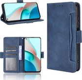 Voor Geschikt voor Xiaomi Redmi Note 9T 5G Skin Feel Calf Pattern Horizontale Flip lederen tas met houder & kaartsleuven & fotolijst (blauw)