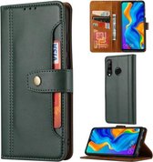 Voor Huawei P30 Lite Kalfsstructuur Dubbele Vouwsluiting Horizontale Flip Leren Case met Fotolijst & Houder & Kaartsleuven & Portemonnee (Groen)