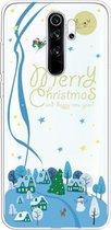 Voor Xiaomi Redmi Note 8 Pro Trendy schattig kerstpatroon doorzichtig TPU beschermhoes (Ice World)