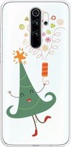 Voor Xiaomi Redmi Note 8 Pro Trendy Cute Christmas Patterned Clear TPU beschermhoes (Happy Christmas Tree)