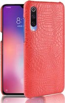 Voor Xiaomi Mi 9 Pro schokbestendige krokodiltextuur pc + PU-hoes (rood)