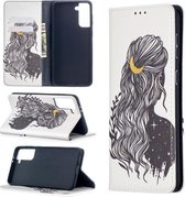 Voor Samsung Galaxy S21 + 5G Gekleurde Tekening Patroon Onzichtbare Magnetische Horizontale Flip PU Lederen Case met Houder & Kaartsleuven & Portemonnee (Meisje)