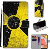 Voor Samsung Galaxy A42 5G Gekleurde tekening Cross Texture Horizontale Flip PU lederen tas met houder & kaartsleuven & portemonnee & lanyard (gele en zwarte borden)