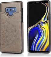 Voor Samsung Galaxy Note9 Mandala-patroon met dubbele gesp PU + TPU-beschermhoes met kaartsleuven en houder & fotolijst (grijs)