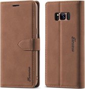 Voor Samsung Galaxy S8 Forwenw F1 Serie Mat Sterk Magnetisme Horizontale Flip Leren Case met Houder & Kaartsleuven & Portemonnee & Fotolijst (Bruin)