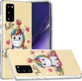 Voor Samsung Galaxy Note20 geschilderd patroon TPU beschermhoes (eenhoorn)