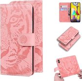 Voor Samsung Galaxy M31 Tiger Embossing Pattern Horizontale Flip lederen tas met houder & kaartsleuven & portemonnee (roze)