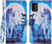 Voor Samsung Galaxy A51 5G 3D Schilderen Patroon Gekleurde Tekening Horizontale Flip PU Lederen Case met Houder & Kaartsleuven & Portemonnee (Wolf)