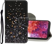 Voor Samsung Galaxy S20 FE 5G / S20 Lite Gekleurde tekening patroon Horizontale flip lederen tas met houder & kaartsleuven & portemonnee (zwarte vijfpuntige ster)