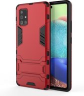 Voor Galaxy A71 5G PC + TPU Anti-val beschermhoes met onzichtbare houder (rood)