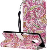 Voor Xiaomi Redmi Note 9 Pro / Note 9S / Note 9 Pro Max Olie Reliëf Gekleurd tekeningpatroon Horizontaal Flip PU lederen tas met houder & kaartsleuven & portemonnee (Peperbloem)
