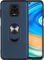 Voor Xiaomi Redmi Note 9S 360 roterende multifunctionele stent PC + TPU-hoes met magnetische onzichtbare houder (marineblauw)