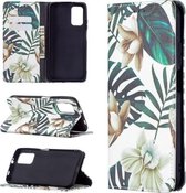 Voor Xiaomi Poco M3 Gekleurd Tekenpatroon Onzichtbaar Magnetisch Horizontaal Flip PU lederen tas met houder & kaartsleuven & portemonnee (rode bladeren)