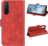 Voor OPPO A8 Dubbelzijdige magnetische gesp Horizontale flip lederen tas met houder & kaartsleuven & portemonnee & fotolijst (rood)