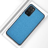 Voor Samsung Galaxy S20 FE schokbestendige stoffen beschermhoes (blauw)