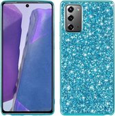 Voor Samsung Galaxy Note20 Ultra Glitter poeder schokbestendig TPU beschermhoes (blauw)