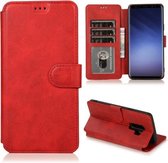 Voor Samsung Galaxy S9 Kalf Textuur Magnetische Gesp Horizontale Flip Leren Case met Houder & Kaartsleuven & Portemonnee & Fotolijst (Rood)