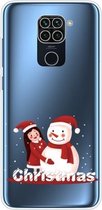 Voor Xiaomi Redmi Note 9 Christmas Series Transparante TPU beschermhoes (Girl Snowman)