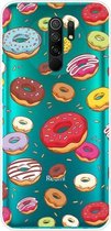 Voor Xiaomi Redmi 9 gekleurd tekeningpatroon zeer transparant TPU beschermhoes (donuts)