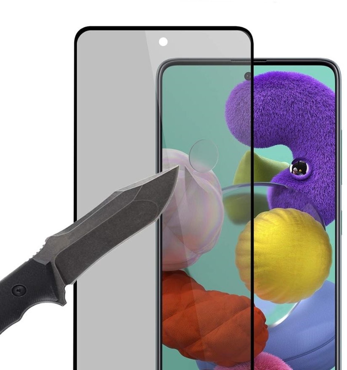 Geschikt voor Samsung Galaxy A51 Privacy Tempered Glass