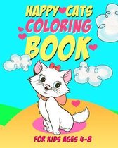 Happy cats coloring book - for kids ages 4-8