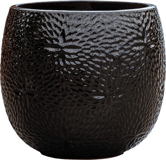 klasse elleboog Persoonlijk Pot Marly Black ronde zwarte bloempot voor binnen en buiten 30x28 cm |  bol.com