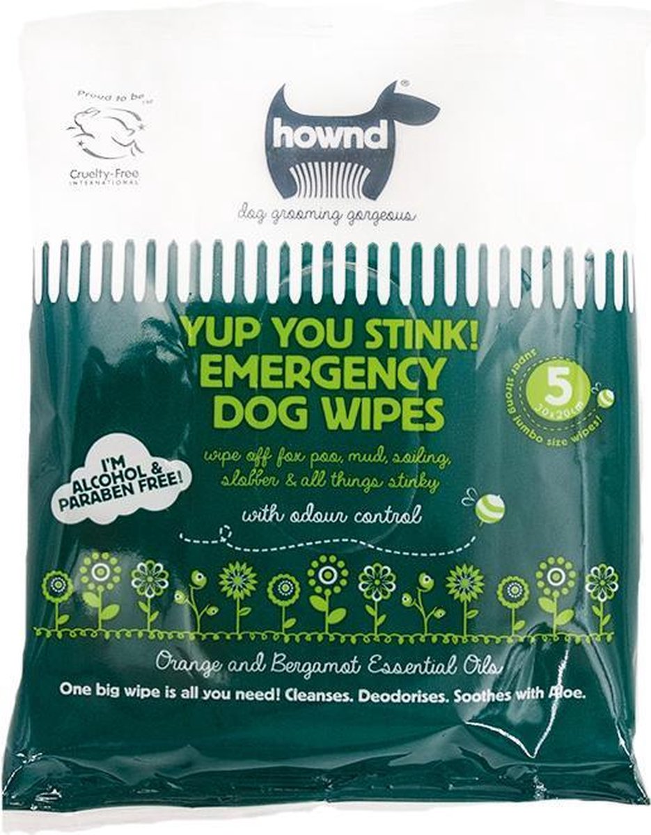 Lingettes nettoyantes anti odeurs pour chiens Hownd