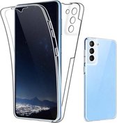 DrPhone TPU Hoesje - Ultra Dun 360 Premium Soft-Gel Case – Geschikt voor Samsung Galaxy S21 Transparant