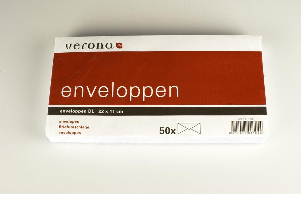 5x Enveloppen DL 22x11cm kabinet pak 50st.