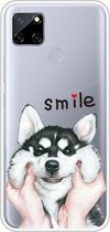 Voor OPPO Realme C12 Gekleurde tekening Clear TPU Cover Beschermhoesjes (Pinch Face Dog)