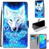 Voor Motorola Moto G Power (2020) Gekleurde tekening Cross Texture Horizontale Flip PU lederen tas met houder & kaartsleuven & portemonnee & lanyard (Dick Rose Wolf)