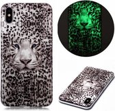 Voor iPhone XS Max Luminous TPU zachte beschermhoes (Leopard Tiger)