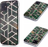 Voor iPhone 11 Plating Marble Pattern Soft TPU beschermhoes (groen)