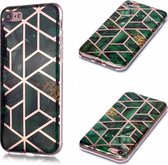 Voor iPhone 7/8 Plating Marble Pattern Soft TPU beschermhoes (groen)