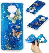 Voor Huawei Nova 5 Pro Cartoon Patroon Goudfolie Stijl Dropping Lijm TPU Zachte Beschermhoes (Vlinder)