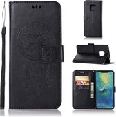 Windgong Uil Embossing Patroon Horizontale Flip Leren Case met Houder & Kaartsleuven & Portemonnee Voor Huawei Mate 20 Pro (Zwart)